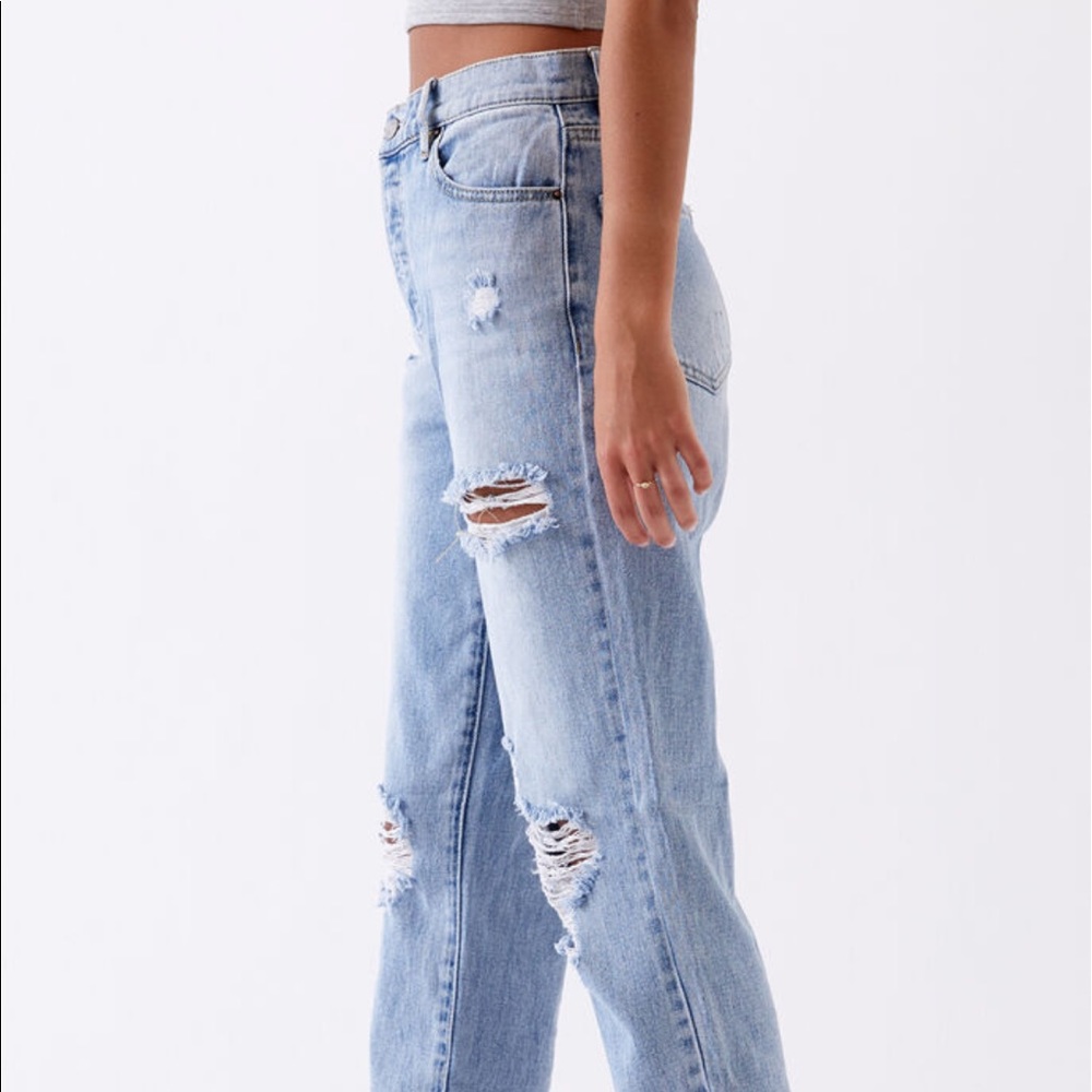 High-Wasted Straight Leg Jeans